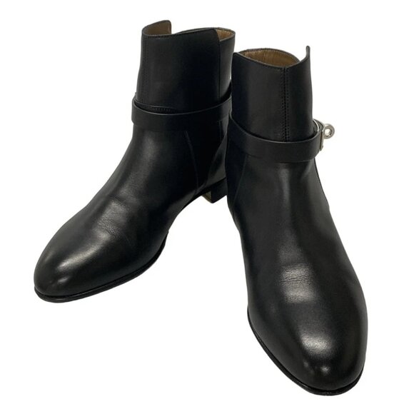 HERMES Neo Black Calf Leather - Women's Boots 689-040925 - Picture 2 of 8